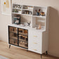 Modern Dining Hutch Wood Display Cabinet with Doors for Dining Room