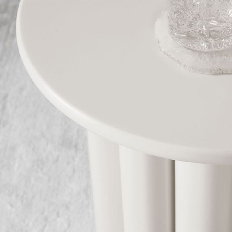 13.7 "/15.7"背の高い4脚茶色/白い丸い木製コーヒーテーブル