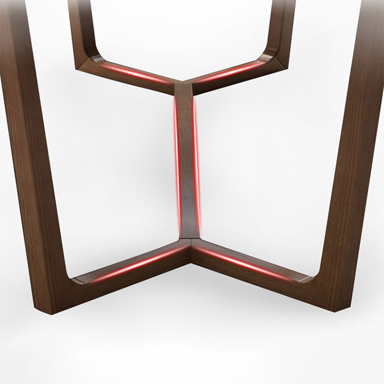 Tavolo da dinette in pietra nera con telaio in legno tavolo da pranzo rettangolo per casa