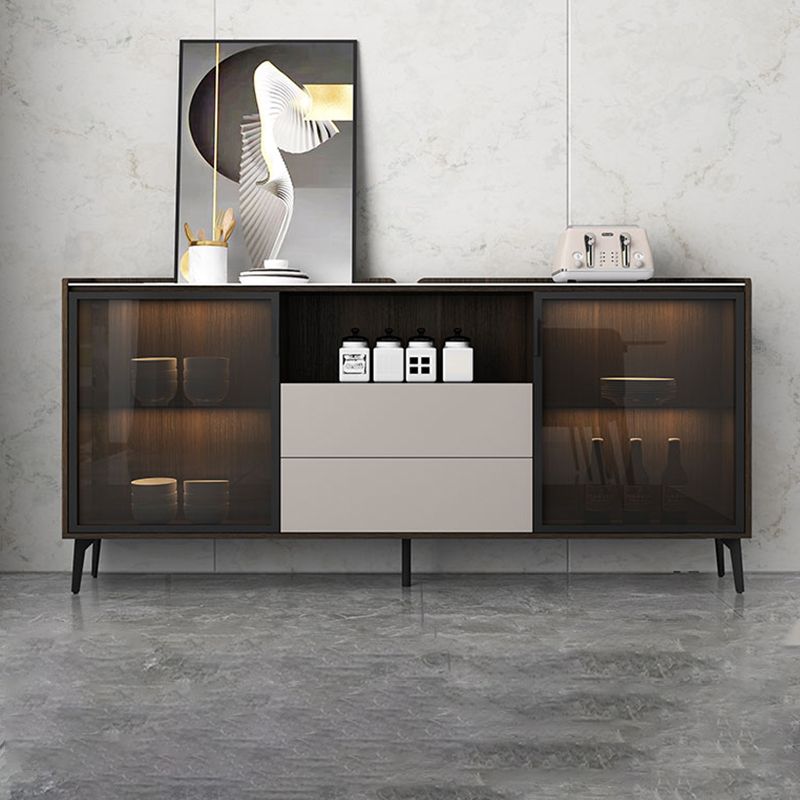 Sideboard di pietra della credenza a buffet moderna con armadi e cassetti