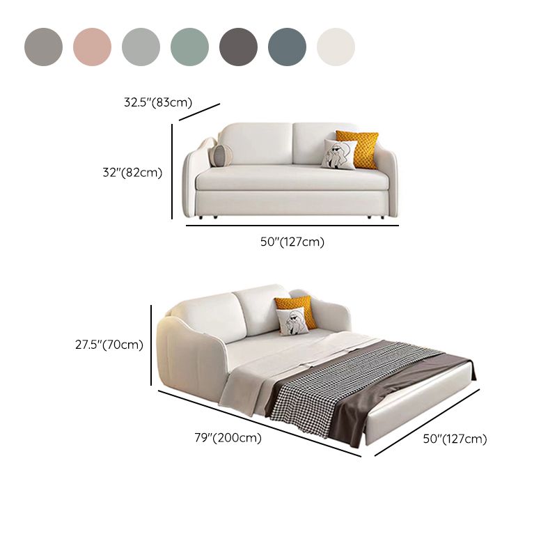 Faux leather Sleeper Sofa with Pillow Back Sofa Bed with Detachable Mattress Clearhalo 'furn' 'furn_futons' 'Furniture' 'Futons & Daybeds' 'Futons' 'Living Room Furniture' 1200x1200_034d72ee-4370-4952-9f53-dff4af2d2c00