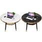 Metal Contemporary Round Dining Table Manufactured Wood Dining Table with Legs Clearhalo ' dining_table' 'Dining Tables & Seating' 'Dining Tables' 'furn' 'furn_dining_table' 'Furniture' 'furniture_dining_table' 'Kitchen & Dining Furniture' 'kitchen&dining_furn' 'kitchen' 'kitchen_dining_table' 1200x1200_03530356-26c4-44c9-9474-e761b6315c9a