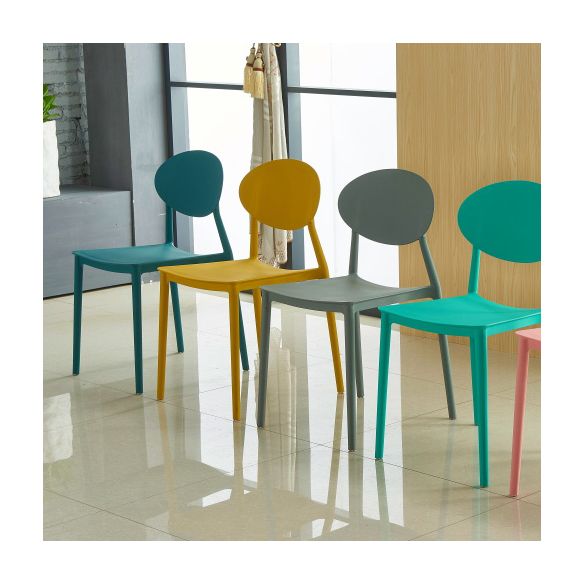 Contemporary Style Armless Chair Plastic Open Back Side Dining Chair for Restaurant