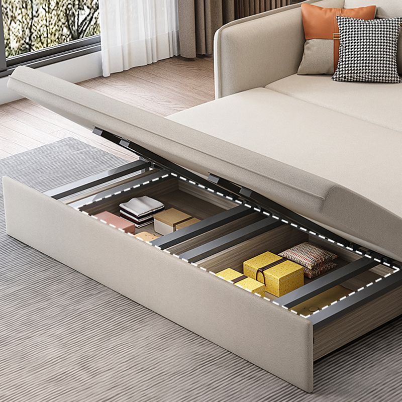 Camino de cama resistente a manchas de cuero sintética de brazo cuadrado contemporáneo