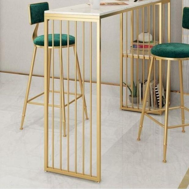 Glam Faux Marble Bar Height Table Rectangle Bar Dining Table with Storage Clearhalo 'Bar Furniture' 'Bar Tables' 'bar_tables' 'furn' 'furn_bar_tables' 'Furniture' 'Kitchen & Dining Furniture' 1200x1200_035547e7-362e-496f-92ac-7724c095f00d