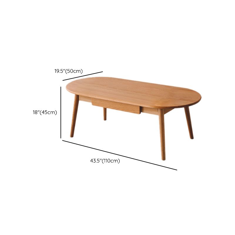 Contemporary Wooden Coffee Table Elliptical 4 Legs Cocktail Table Clearhalo 'Coffee & Accent Tables' 'Coffee Tables' 'coffee_tables' 'furn' 'furn_coffee_tables' 'Furniture' 'Living Room Furniture' 1200x1200_0355e0b0-e4c9-456d-9568-7f5a26cf6da0
