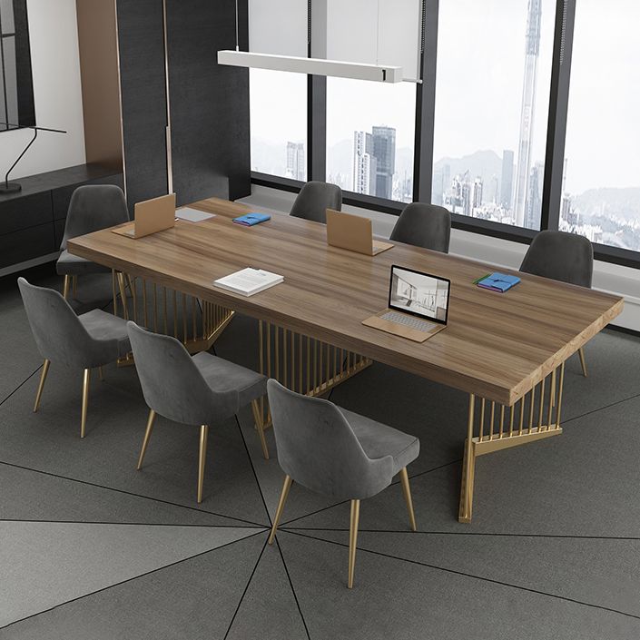 Solid Wood Rectangular Shape Meeting Table Luxury Writing Desk