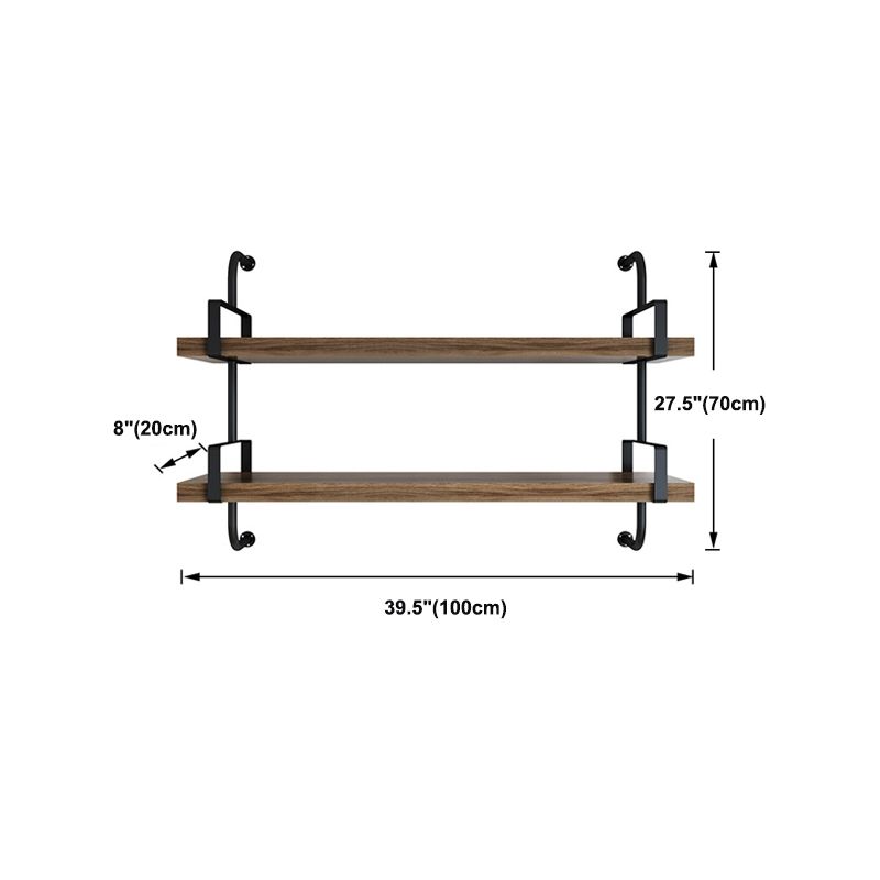 Contemporary Pine Solid Wood Bookcase Wall Mounted Metal Frame Closed Back Bookshelf Clearhalo 'Bookcases' 'furn' 'furn_bookcases' 'Furniture' 'Office Furniture' 1200x1200_035a0c3b-f20a-4e94-84a4-30233c2dd482