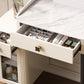 Modern Style Dressing Table Stone Top Vanity Set with Storage Drawers