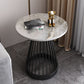 21.6"H Modern Metal Frame Base Slate Round Coffee Table End Table