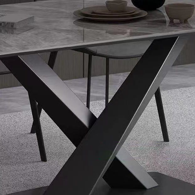 Metal Traditional Luxury Rectangle Dining Table Sintered Stone Top Indoor Table with Pedestal Base Clearhalo ' dining_table' 'Dining Tables & Seating' 'Dining Tables' 'furn' 'furn_dining_table' 'Furniture' 'furniture_dining_table' 'Kitchen & Dining Furniture' 'kitchen&dining_furn' 'kitchen' 'kitchen_dining_table' 1200x1200_035c699e-5148-4f38-b339-e7143510b28f