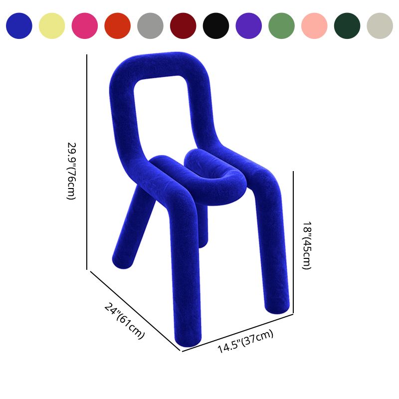 Designer Style Velvet Side Chair Matte Finish Open Back Dining Chairs for Home Clearhalo ' kitchen&dining_furn' 'Dining Chairs' 'Dining Tables & Seating' 'dining_chair' 'furn' 'furn_dining_chair' 'Furniture' 'furniture_dining_chair' 'Kitchen & Dining Furniture' 'kitchen' 1200x1200_035cb713-79be-4369-b08e-b7b2f0ff89bb