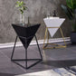 Metal Frame Triangle End Table,21.6"H Gloss Modern Side Table Clearhalo 'Coffee & Accent Tables' 'End & Side Tables' 'end_side_table' 'end_side_tables' 'furn' 'furn_end_side_tables' 'Furniture' 'furniture_end_side_table' 'Living Room Furniture' 1200x1200_035e4ae4-737c-4289-aa56-3c686d0ed352