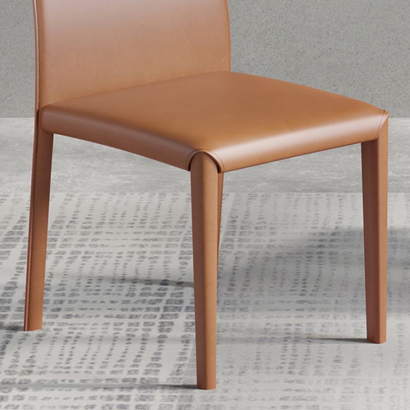 Contemporary Side Chair with High Back Faux Leather Dining Chair for Home
