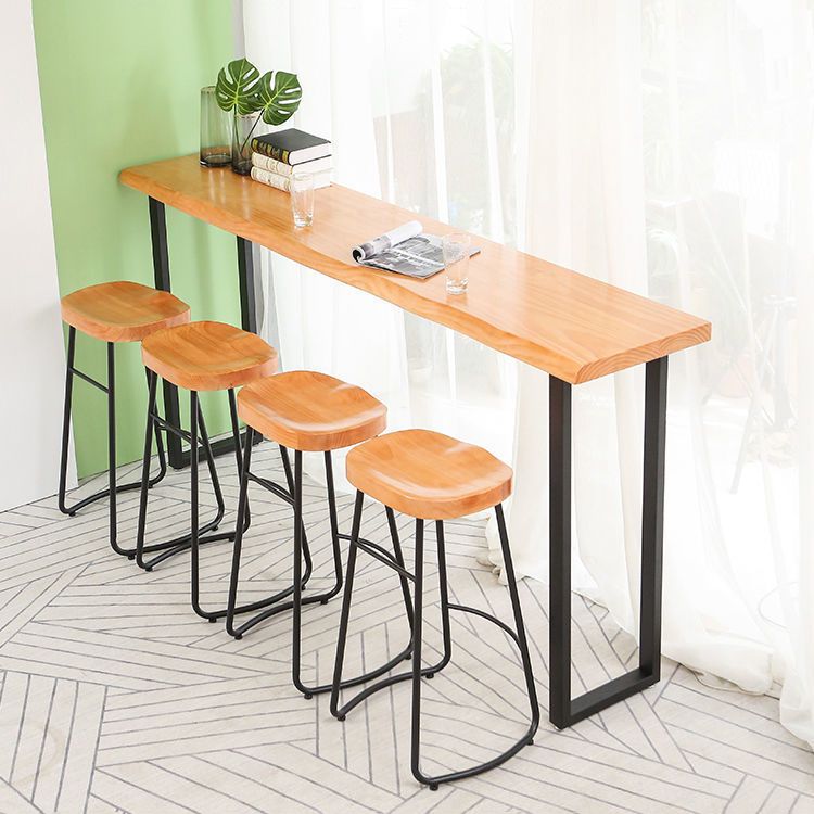 Modern 1/2/5 Pieces Wood Bar Table Set Rectangle Bar Table with High Stools for Kitchen Clearhalo 'Bar Furniture' 'furn' 'furn_home_bar_bar_sets' 'Furniture' 'Home Bars & Bar Sets' 'home_bar_bar_sets' 'Kitchen & Dining Furniture' 1200x1200_036188a1-b65d-4b53-8862-86de3a1e8b4c