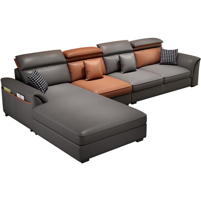 Pillow Top Arm Cushion Back Storage Sectional Sofa with Chaise Clearhalo 'furn' 'furn_sectionals' 'Furniture' 'furniture_sectionals' 'kitchen' 'kitchen_sectionals' 'Living Room Furniture' 'Sectionals' 1200x1200_0361ac6b-8dd3-4e03-8514-450773d3adf5