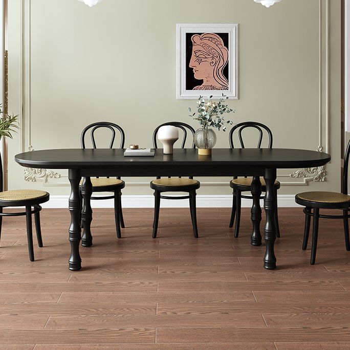 Moderne eetkamer eettafel houten eettafel met 4 poten in zwart
