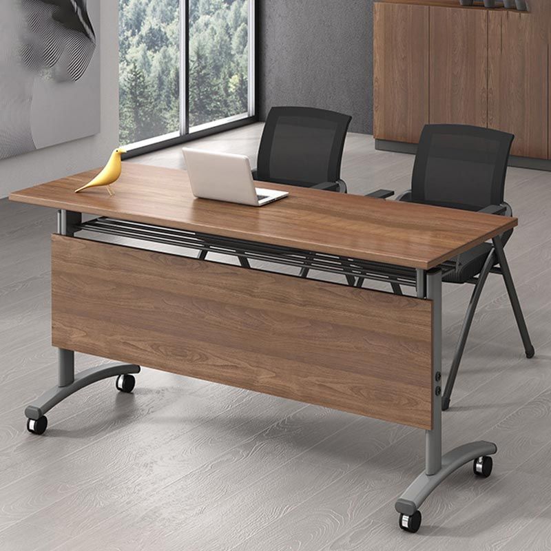 Modern Wooden Office Desk with Caster Wheels Rectangular Writing Desk for Home Clearhalo 'furn' 'furn_office_desk' 'Furniture' 'Office Desks' 'Office Furniture' 'office_desk' 1200x1200_03632134-7ef3-4cee-89f9-c121a21546d3