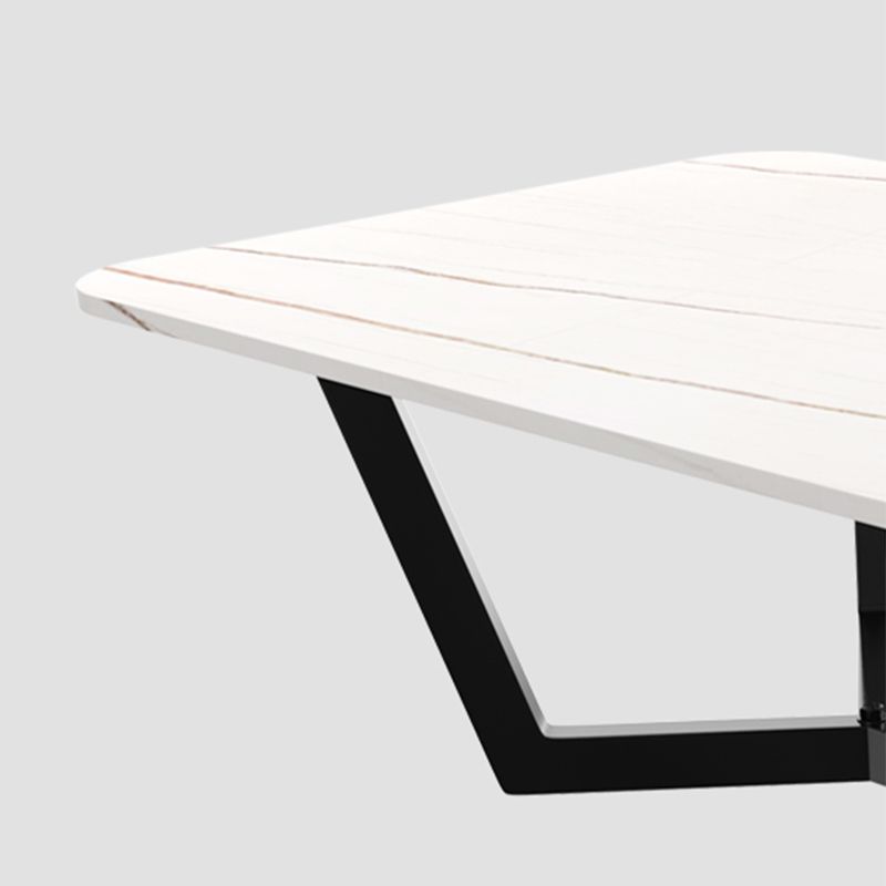 Tavolino da caffè in ardesia rettangolare da 16,5 "H glam tavolino in metallo tavolino da cocktail