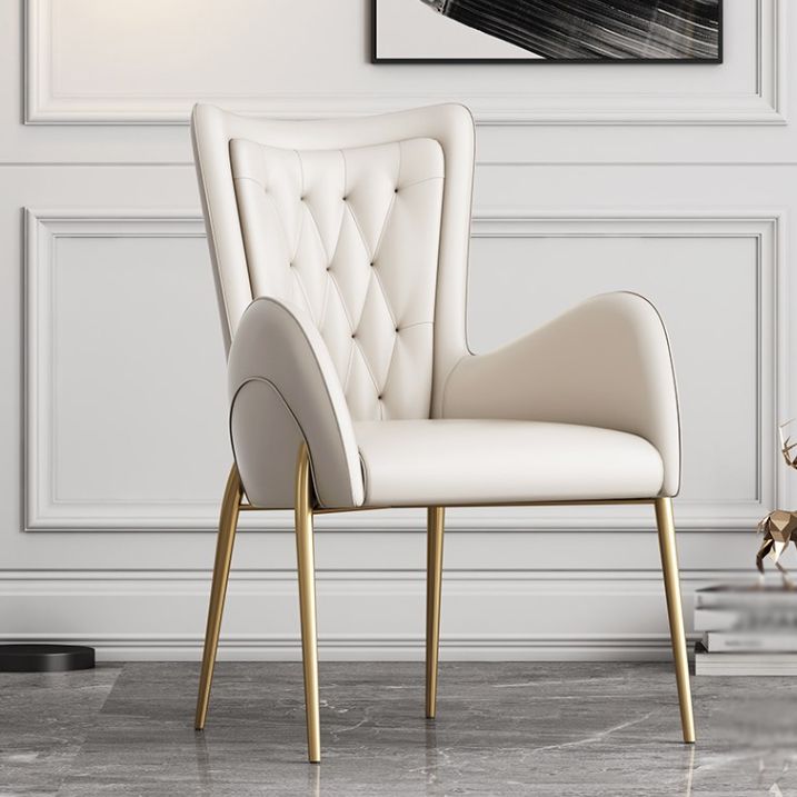 Glam Style Arm Chair Parsons Indoor Dining Chair with Metal Base Clearhalo 'Dining Chairs' 'Dining Tables & Seating' 'dining_chair' 'furn' 'furn_dining_chair' 'Furniture' 'furniture_dining_chair' 'Kitchen & Dining Furniture' 1200x1200_0364ba75-c36d-4b8e-a43a-b676194a55f9