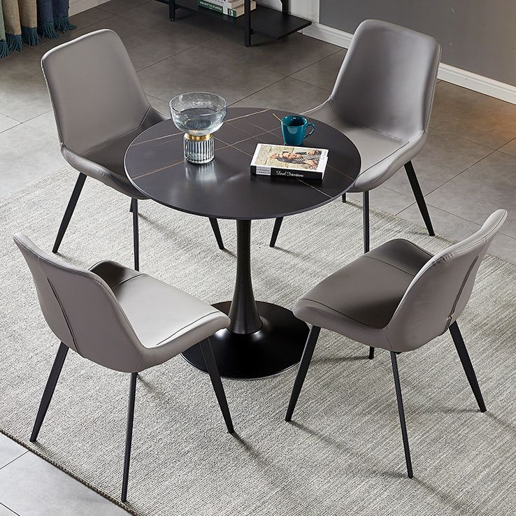 Round Tulip Base Modern Dining Table Two-Color Fixed Table with Sintered Stone Clearhalo ' dining_table' 'Dining Tables & Seating' 'Dining Tables' 'furn' 'furn_dining_table' 'Furniture' 'furniture_dining_table' 'Kitchen & Dining Furniture' 'kitchen&dining_furn' 'kitchen' 'kitchen_dining_table' 1200x1200_0367f43b-baae-4cdb-9489-c75cc42723a1
