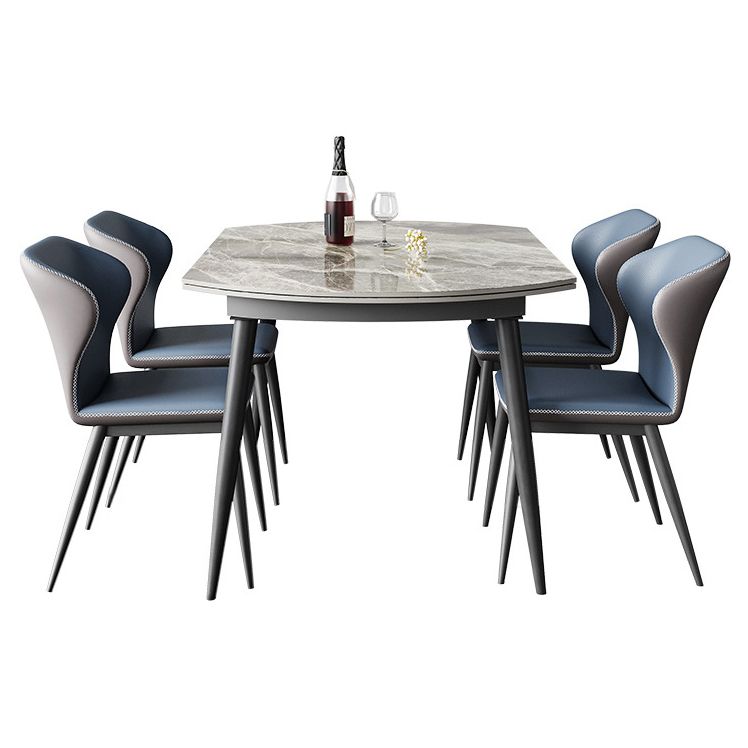 Modern Round Sintered Stone Table Standard Kitchen Dining Table in Gray Clearhalo ' dining_table' 'Dining Tables & Seating' 'Dining Tables' 'furn' 'furn_dining_table' 'Furniture' 'furniture_dining_table' 'Kitchen & Dining Furniture' 'kitchen&dining_furn' 'kitchen' 'kitchen_dining_table' 1200x1200_03688b45-70cb-4b71-a540-f6f25d9b99ab