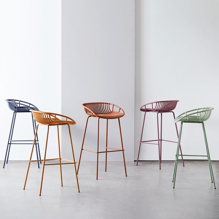 Modern Dessert Shop Low Back Stool Matte Finish Iron Bar Stool Clearhalo 'Bar Furniture' 'Bar Stools' 'bar_stools' 'furn' 'furn_bar_stools' 'Furniture' 'furniture_bar_stools' 'Kitchen & Dining Furniture' 1200x1200_036a9a23-02f1-4d4e-ab41-7a8a6f7eb64e