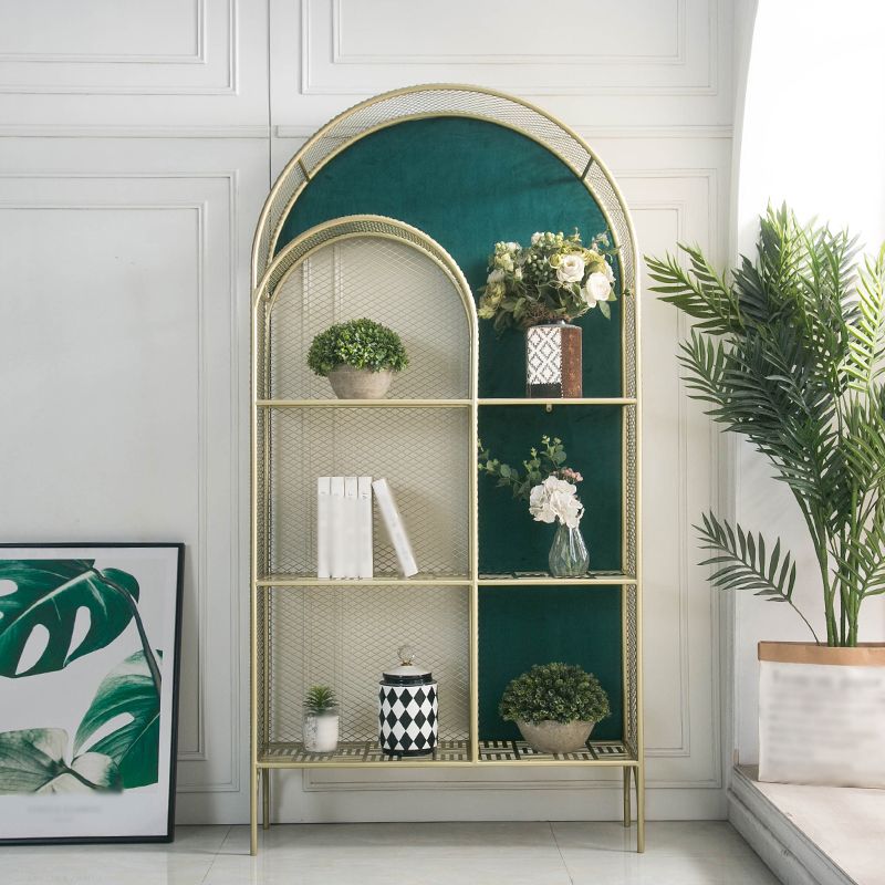 Glam Style Vertical Bookshelf Metal 3-shelf Bookcase for Home Use Clearhalo 'Bookcases' 'furn' 'furn_bookcases' 'Furniture' 'furniture_bookcases' 'Office Furniture' 1200x1200_036ab13e-3aaa-457f-86c6-f55cceee05f9