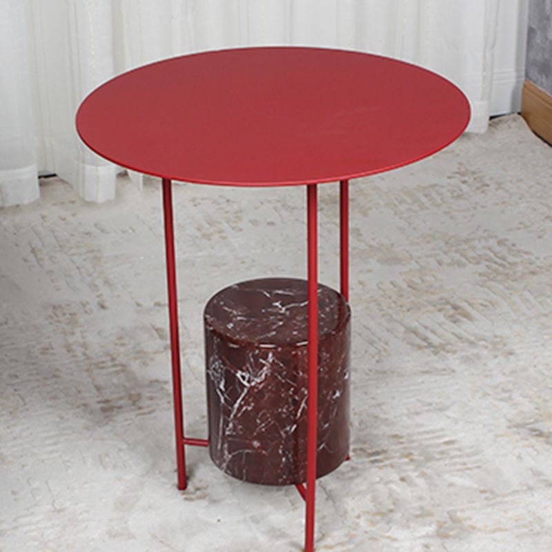 Triple Pin Round Side Table Mid-Century Metal Side End Table