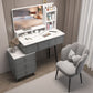 Gray Make-up Vanity Vanity Set with 6 Storage Drawers, 49.60" High