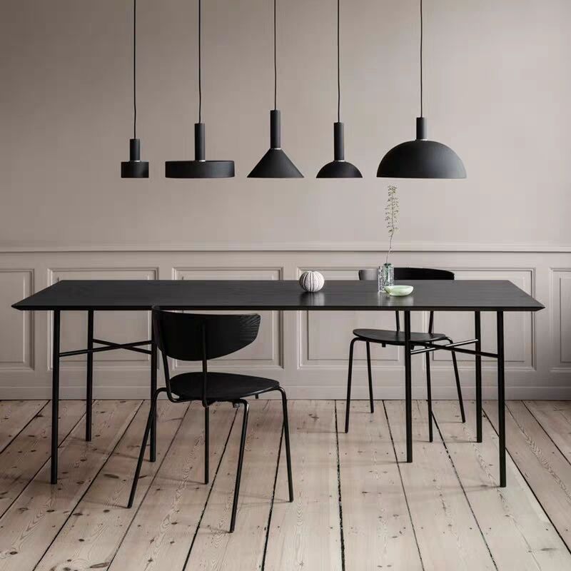 Industrial Style Dining Table Rectangle Solid Wood Black Dining Table with 4 Legs Clearhalo ' dining_table' 'Dining Tables & Seating' 'Dining Tables' 'furn' 'furn_dining_table' 'Furniture' 'furniture_dining_table' 'Kitchen & Dining Furniture' 'kitchen&dining_furn' 'kitchen' 'kitchen_dining_table' 1200x1200_036ce3d0-5c8b-44fb-9cbd-60a928307f9a