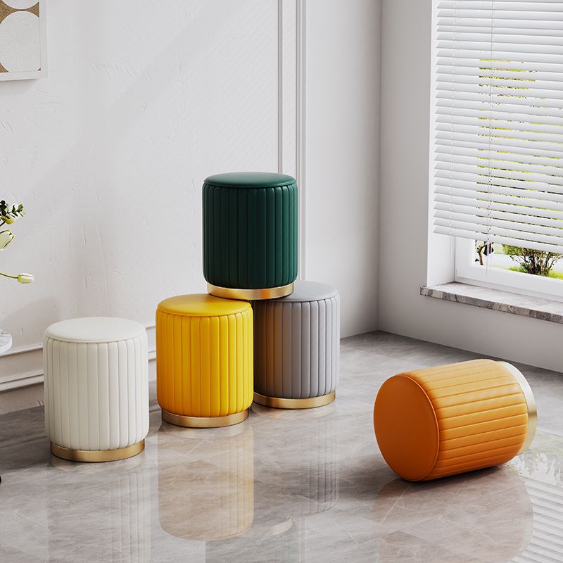 Faux lederen pouf cilinder vast waterbestendige moderne standaard poef