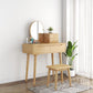 1/4-Drawer Wooden Vanity Makeup Table Set Vanity Stool - 53.15" H Clearhalo 'Bedroom Furniture' 'furn' 'furn_makeup_vanities' 'Furniture' 'Makeup Vanities' 'makeup_vanities' 1200x1200_036e8833-5bcd-4d05-8392-69375d140101