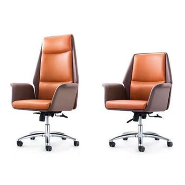 Contemporary Faux Leather Adjustable Chair Conference Swivel Chair Clearhalo 'furn' 'furn_office_chair' 'Furniture' 'Office Chairs' 'Office Furniture' 'office_chair' 1200x1200_036efca5-1855-48e8-9130-61affff414e7