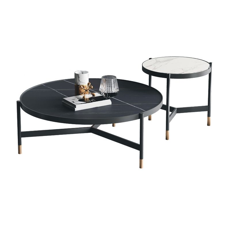 3 Legs 2 Piece Bunching Coffee Tables Minimalist Round Stone Cocktail Table Clearhalo 'Coffee & Accent Tables' 'Coffee Tables' 'coffee_tables' 'furn' 'furn_coffee_tables' 'Furniture' 'Living Room Furniture' 1200x1200_0372647d-679d-45e1-83f4-89242fadb1a0