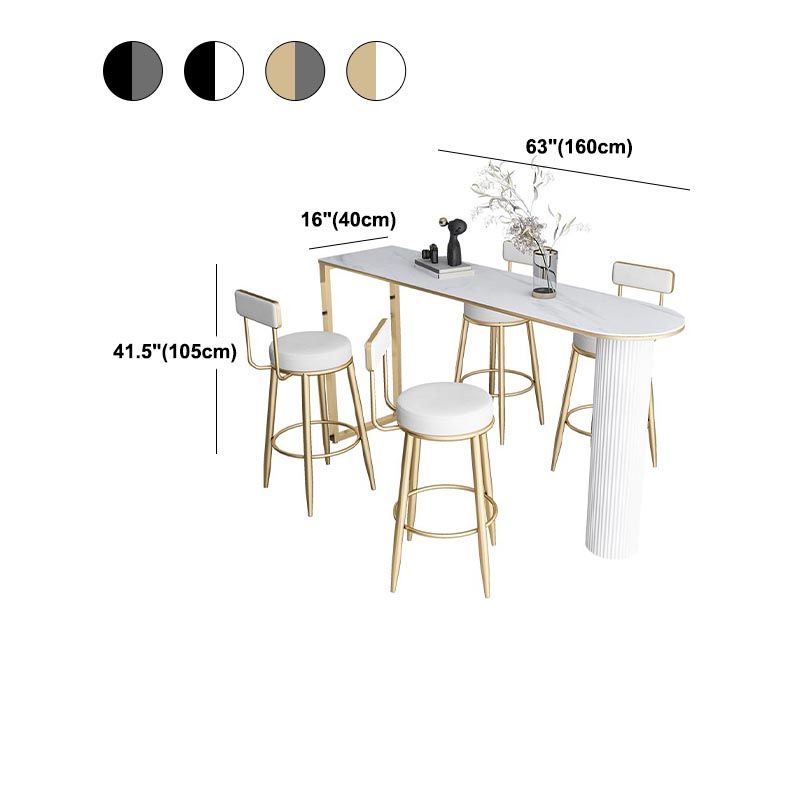 Eiland eigentijdse balk tabel 42-inch hoogte steen top bistro tafel