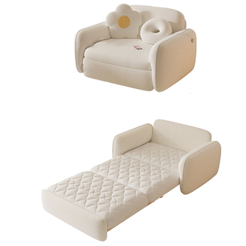 Canapé-lit de futon scandinave futon lit en bois et canapés convertibles en tissu en blanc