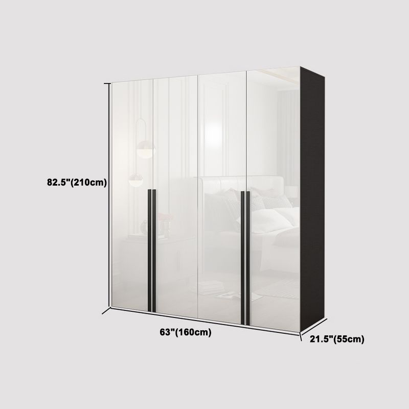 Mirrored Finish Wardrobe Armoire Modern Style Engineered Wood Wardrobe Clearhalo 'Armoires & Wardrobes' 'armoires_wardrobes' 'Bedroom Furniture' 'furn' 'furn_armoires_wardrobes' 'Furniture' 1200x1200_03751d92-84c3-4996-89f2-6123e127da24