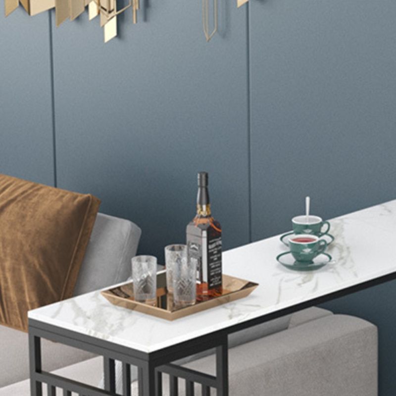 Table du compteur de hauteur de hauteur de barre d'intérieur Rectangle moderne Table de pub en marbre