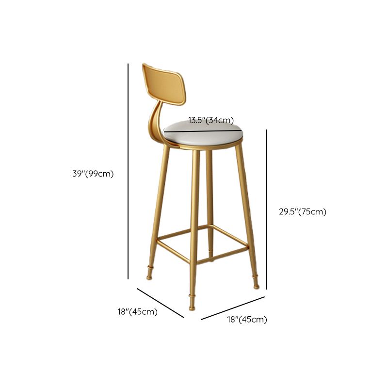 Weißer Kissen Barhocker zeitgenössischer Barhocker mit Metallbeinen