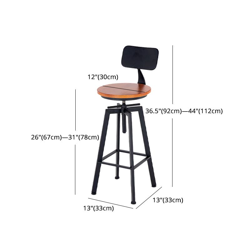 Swivel Solid Wood Bar Stool Adjustable Height Industrial Barstool for Coffee Shop Clearhalo 'Bar Furniture' 'Bar Stools' 'bar_stools' 'furn' 'furn_bar_stools' 'furniture_bar_stools' 'Kitchen & Dining Furniture' 'kitchen&dining_furn' 'kitchen' 'kitchen_furn' Furniture' 1200x1200_037701ef-10b1-4d1b-8a25-f48e0311e46d