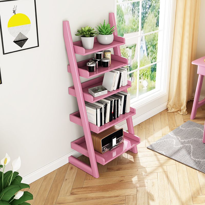 Modern Ladder Shelf Bookcase Rubberwood Bookshelf for Living Room Clearhalo 'Bookcases' 'furn' 'furn_bookcases' 'Furniture' 'Office Furniture' 1200x1200_03776488-0648-4361-a73b-010a6fd60d03