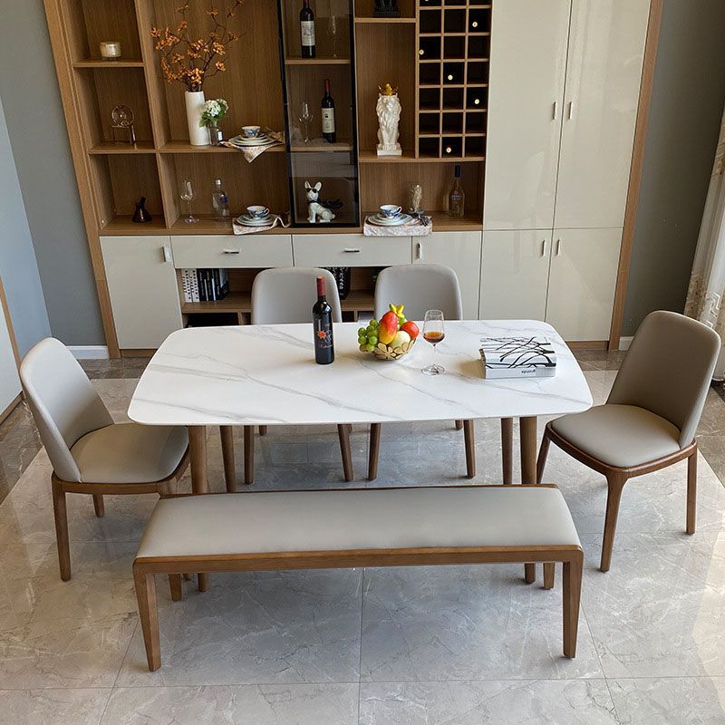 Contemporary Modern Rectangle Stone Table 4 Legs Home Kitchen Dinner Table Clearhalo ' dining_table' 'Dining Tables & Seating' 'Dining Tables' 'furn' 'furn_dining_table' 'Furniture' 'furniture_dining_table' 'Kitchen & Dining Furniture' 'kitchen&dining_furn' 'kitchen' 'kitchen_dining_table' 1200x1200_03779bcc-d9bf-40b4-b302-d5d6c11110f5
