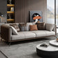 Contemporary Stationary Genuine Leather Stain Resistant Sofa for Living Room
