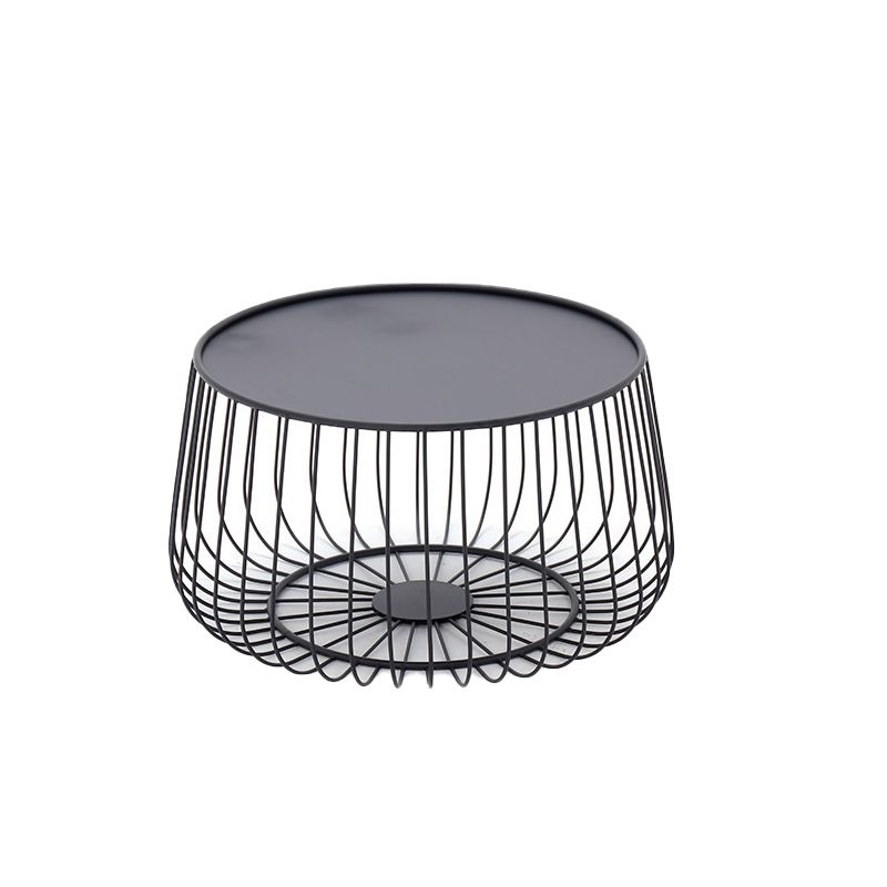 Metal Round Frame Coffee Table Set Mid Century Iron Simple Cocktail Table