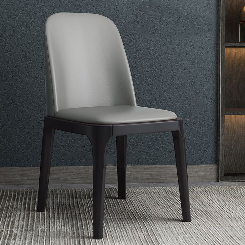 Industrial Style Dining Chair Faux Leather Side Chair with Wooden Legs for Home Clearhalo 'Dining Chairs' 'Dining Tables & Seating' 'dining_chair' 'furn' 'furn_dining_chair' 'Furniture' 'Kitchen & Dining Furniture' 1200x1200_037ba97c-d1cd-4e0d-8b1d-2660e5e57ebf