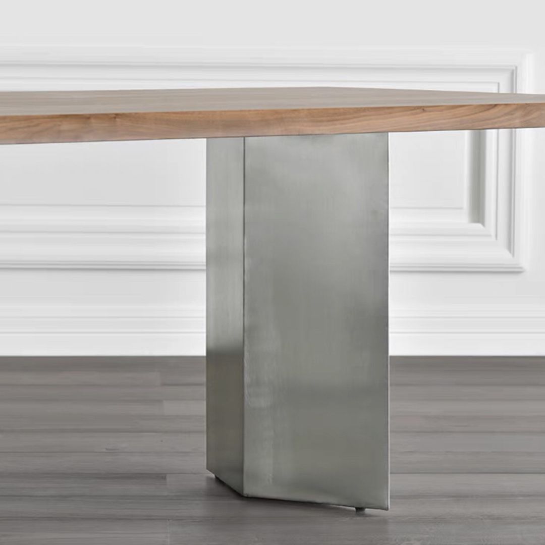 Solid Wood Brown Tone Dining Table Glam Style Double Pedestal Table for Dining Room Clearhalo ' dining_table' 'Dining Tables & Seating' 'Dining Tables' 'furn' 'furn_dining_table' 'Furniture' 'furniture_dining_table' 'Kitchen & Dining Furniture' 'kitchen&dining_furn' 'kitchen' 'kitchen_dining_table' 1200x1200_037bb7bb-6764-4731-9f6e-5400d9cf30e1