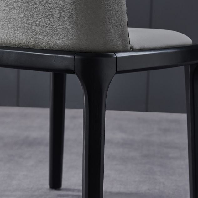 Contemporary Style Leather Chair Wooden Parsons Armless chair for Dining Room Clearhalo ' kitchen&dining_furn' 'Dining Chairs' 'Dining Tables & Seating' 'dining_chair' 'furn' 'furn_dining_chair' 'Furniture' 'furniture_dining_chair' 'Kitchen & Dining Furniture' 'kitchen' 1200x1200_037de91c-5e5d-453d-8d70-339a80000bd3