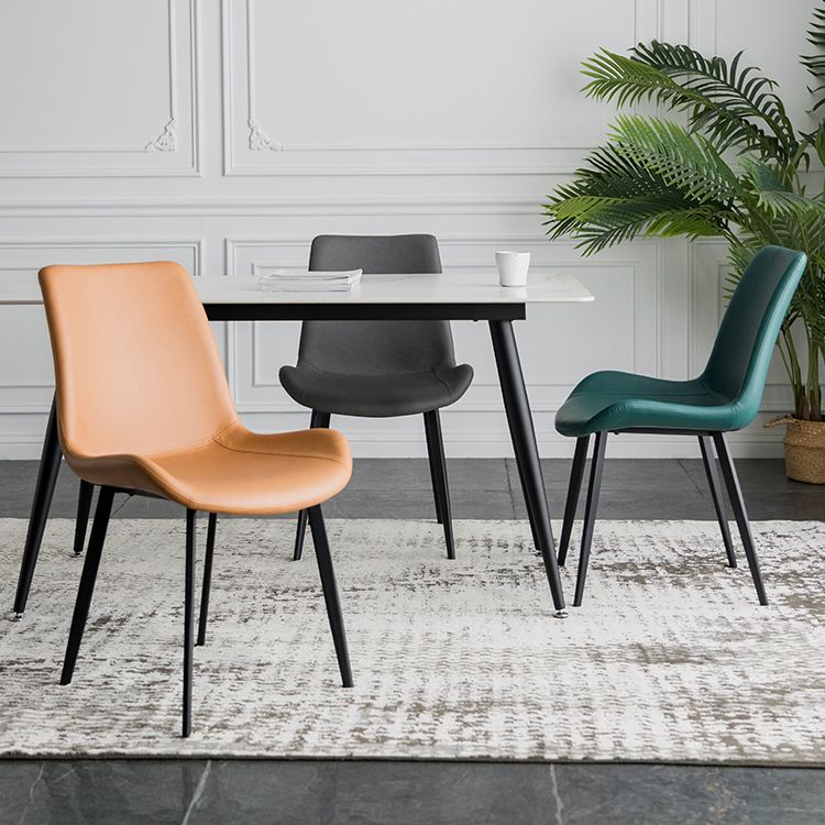 Contemporary Style Dining Chairs Armless Kitchen Side Chairs with Metal Legs Clearhalo ' kitchen&dining_furn' 'Dining Chairs' 'Dining Tables & Seating' 'dining_chair' 'furn' 'furn_dining_chair' 'Furniture' 'furniture_dining_chair' 'Kitchen & Dining Furniture' 'kitchen' 1200x1200_037e0e48-20eb-490c-8b45-5eb87096ebad