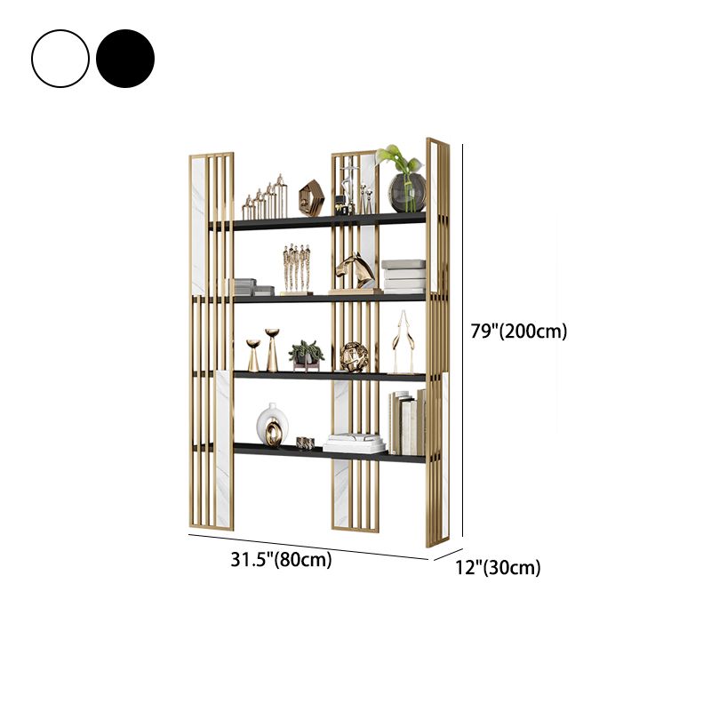 12 "W Open opslag boekenkast goud metalen frame boekenplank met planken